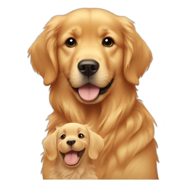 golden retriever and a baby sticker