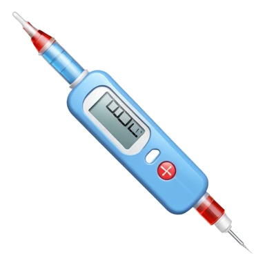 insulina e medidor de glicose e seringa com agulha sticker