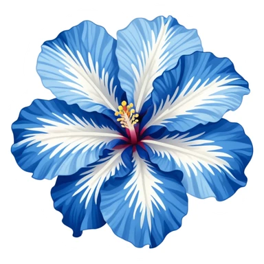 Blue-white hibiscus flower sticker