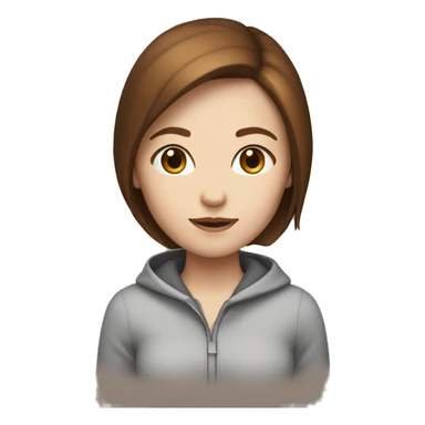 Girle with white skin and brown hair  sticker