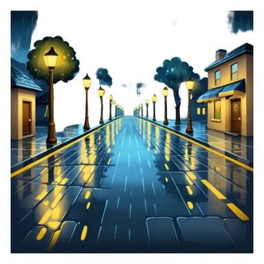 Drizzle Night with rain on backgournd  sticker