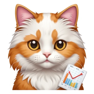 Graph chart being held by a cat sticker