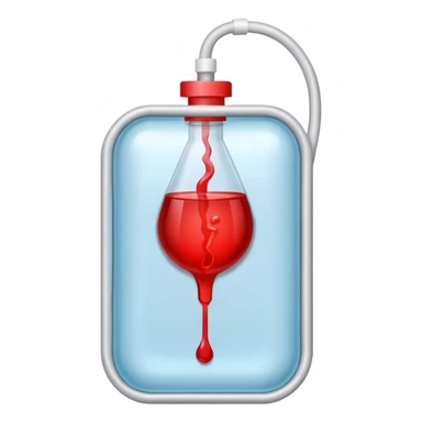 IV bag with red liquid sticker