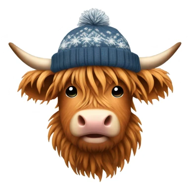 Highland cow in winter beanie hat sticker