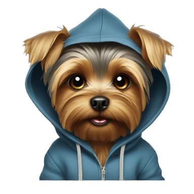 Yorkie wearing hoodie sticker