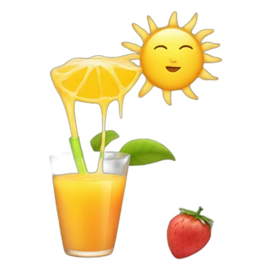 sun drinking juice sticker
