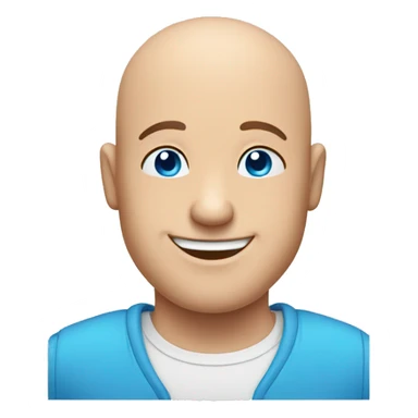 Happy bald man with blue eyes giving thumbs up from front sticker