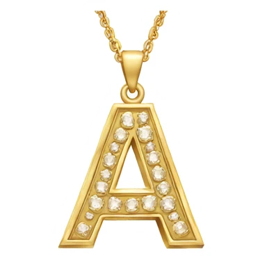 Gold necklace with the letter A pendant  sticker