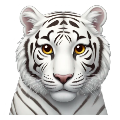White tiger with heart in his eye sticker