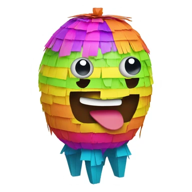 colorful pinata with big eyes and smiling face sticker