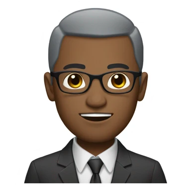 Dwayne hunter  with small round face and suit and glasses and buzz cut and small black eyes and small gray beard and small black eyes and wrinkled forehead sticker