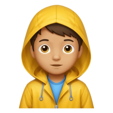 Little Boy yellow Raincoat sticker