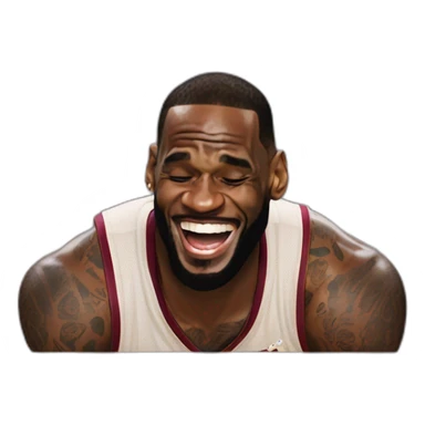 lebron james crying laughing with tears coming out the sides sticker