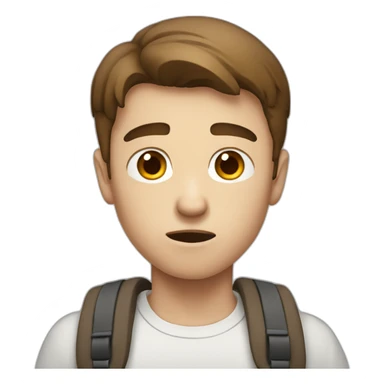 a white male student with very short brown hair is angry sticker