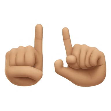 A flat hand and a hand with an outstretched index finger pointing at the flat hand. sticker