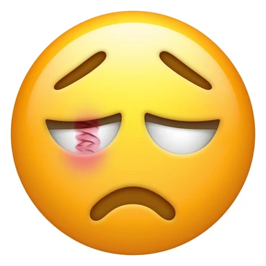 bruised eye sad face emoji sticker