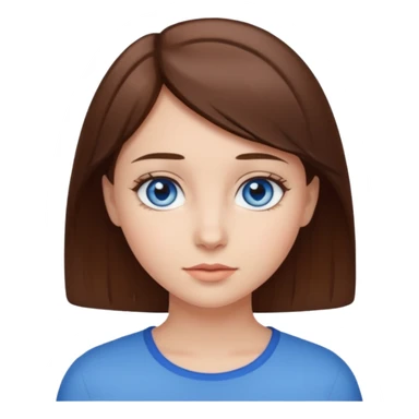 Girl with short brown hair and blue eyes sticker