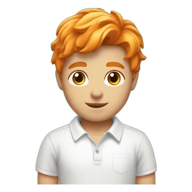 Orange haired Boy with white polo shirt sticker