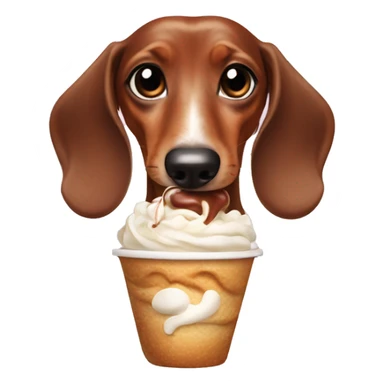 Dachshund eating whipped cream  sticker