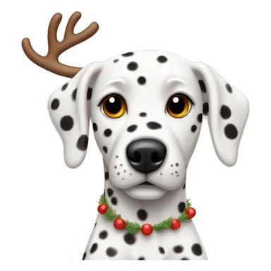Dalmatian with reindeer antlers sticker