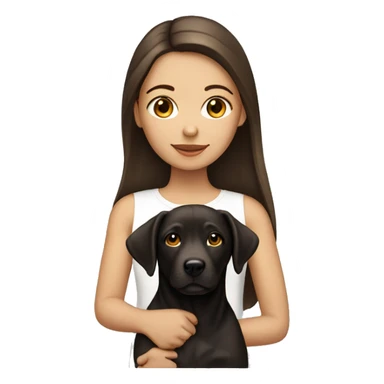 brunette girl with labrador sticker