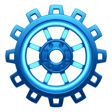 blue neon transparent minimalistic gear sticker