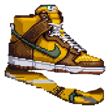 Nike Dunk Curry sneakers, yellow-brown color scheme sticker