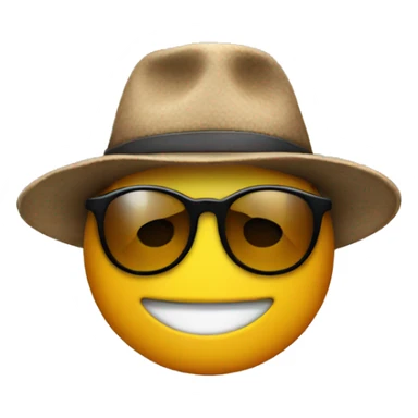 Cool emoji with a hat and a peace sign sticker