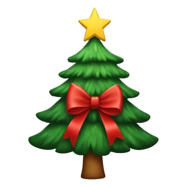 Christmas tree with a bow sticker