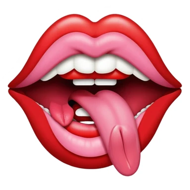 a mouth with its tongue sticking out, referencing the Rolling Stones album sticker