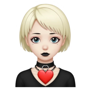 emo heart with a choker necklace sticker