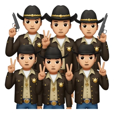 Norteño gang with numbers 14, hand gang signs and guns sticker