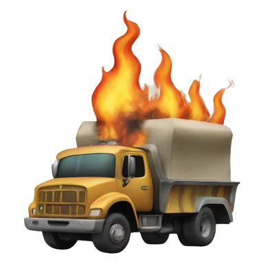 truck is burning because of the alien sticker