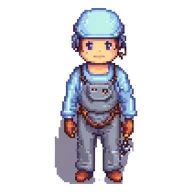welder, pixel art style sticker