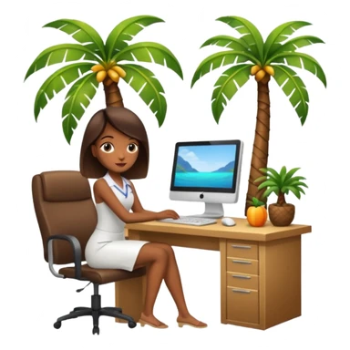 nutricionist with a computer palm tree  sticker