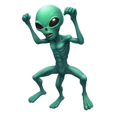 Alien doing pull up sticker