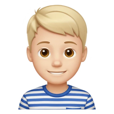 Smiling boy in striped shirt sticker