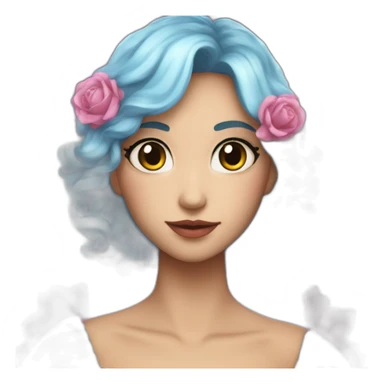 Corazon celeste con brillos sticker