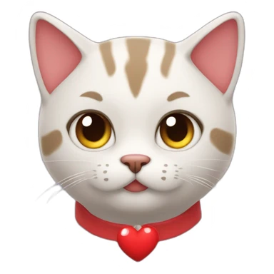 Gato con el corazón roto sticker