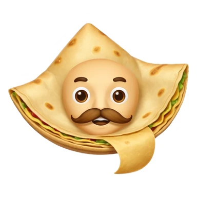 a flying tortillo with a thick mustache sticker