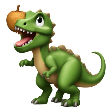 Dino eating acorn sticker