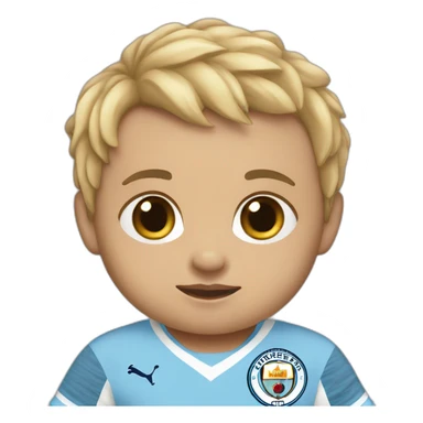 baby wearing Manchester City football shirt sticker
