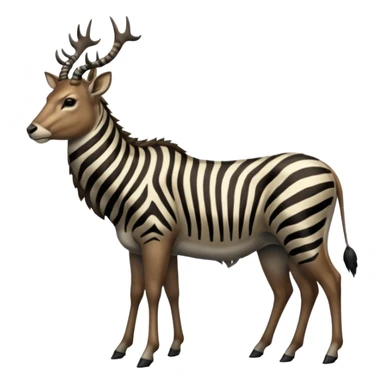 Wildebeest-Deer-zebra-ox-bull-gazelle-fusion-animal-hybrid-creature, full body sticker