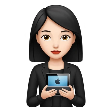 ESTUDIANTE CON IPAD mujer sticker