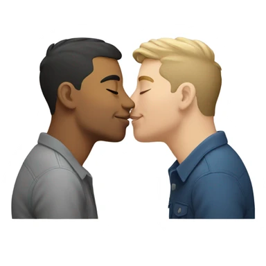 gay hispanic guy with gay white guy kissing sticker