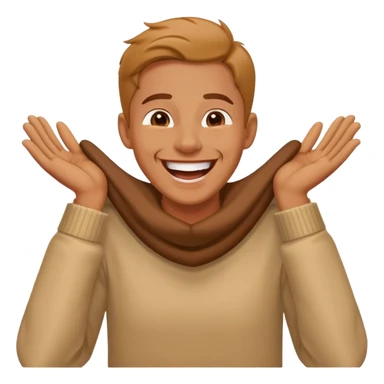 A person laughing with hands around the neck sticker