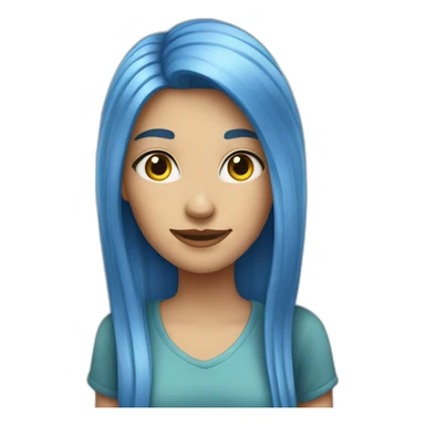 Gerl-with-long-blue-hair sticker