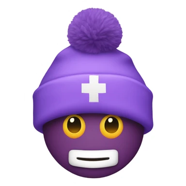 Un corazón violet con gorro navideño sticker