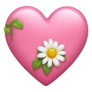 pink heart with flower sticker
