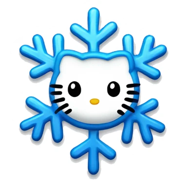 blue snowflake hello-kitty emoji sticker
